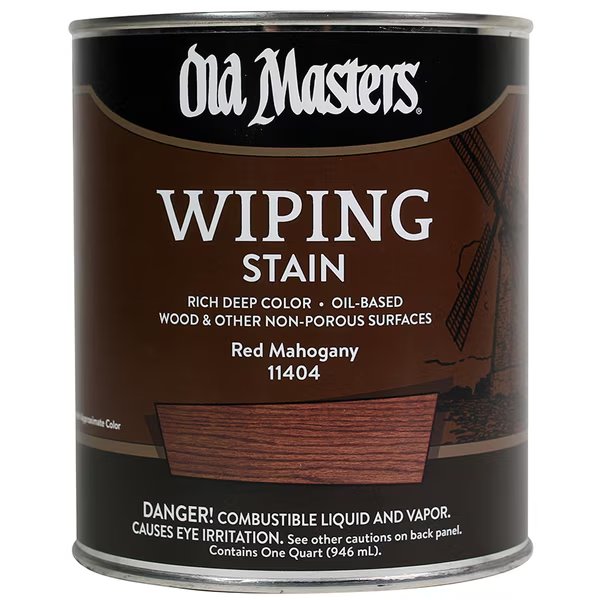 1 Qt Red Mahogany Oil-Based Wiping Stain, Old Masters, Mfr#: 11404